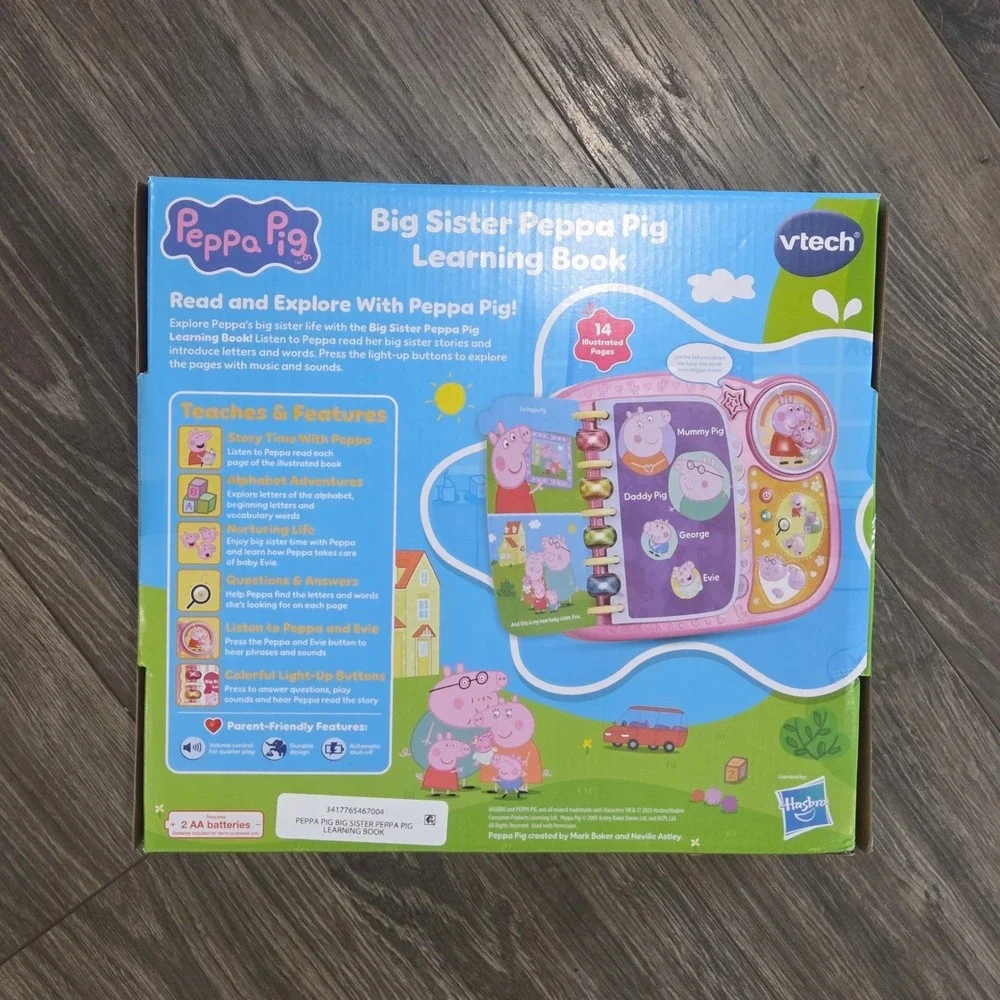 VTech Big Sister Peppa Pig Learning Book‎ Kids Ages 2+ Pink Educational NEW